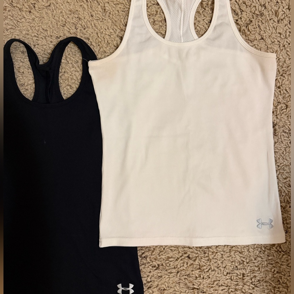 Under Armour Women's Dual Pack Black and White Tank Tops